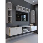 Myniture Home & Living Festival Tv Ünitesi Beyaz Parlak Gold Duvara Monte tv sehpası G13006-1