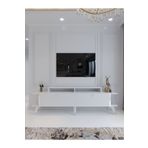 Myniture Home & Living Festival Tv Ünitesi Beyaz Parlak Silver detaylı Minifiks Bağlantı Tv Sehpası S3012-1