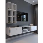 Myniture Home & Living Festival Tv Ünitesi Beyaz Parlak Silver Duvara Monte tv sehpası S13000-1