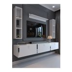 Myniture Home & Living Festival Tv Ünitesi Beyaz Parlak Silver Duvara Monte tv sehpası S13008-1
