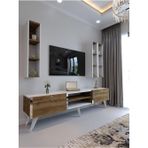 Myniture Home & Living Festival Tv Ünitesi CEVİZ BEYAZ - COLOR SİLVER Tv Sehpası ve Duvar Rafı S3006-2-1