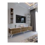 Myniture Home & Living Festival Tv Ünitesi CEVİZ BEYAZ - COLOR SİLVER Tv Sehpası ve Duvar Rafı S3007-2-1