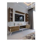 Myniture Home & Living Festival Tv Ünitesi CEVİZ BEYAZ - COLOR SİLVER Tv Sehpası ve Duvar Rafı S3009-2-1