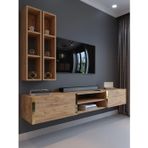 Myniture Home & Living Festival Tv Ünitesi G13000-6 Atlantik Çam Gold Duvara Monte Tv Sehpası
