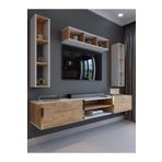 Myniture Home & Living Festival Tv Ünitesi G13006-1-6 Beyaz Atlantik Çam Gold Duvara Monte Tv Sehpası