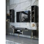 Myniture Home & Living Festival Tv Ünitesi G3000-4-Y1-D1 Gold Antasit