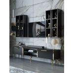 Myniture Home & Living Festival Tv Ünitesi G3001-7-Y1-D1 Gold Siyah