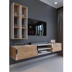 Myniture Home & Living Festival Tv Ünitesi S13000-1-6 Beyaz Atlantik Çam Silver Duvara Monte Tv Sehpası