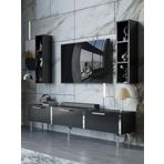Myniture Home & Living Festival Tv Ünitesi S3004-7-Y1-D1 Silver Siyah