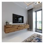 Myniture Home & Living G6117-3 Duvara Monte Gold Üçgen Kulp Çırağan Tv Ünitesi