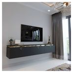 Myniture Home & Living G6117-4 Duvara Monte Gold Üçgen Kulp Antrasit Tv Ünitesi