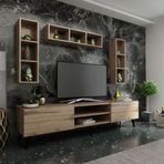 Myniture Home & Living Q7806-3 Çırağan İdeal Tv Ünitesi + Duvar RafI