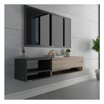Myniture Home & Living S6105-3 Çırağan Antrasit Duvara Monte Tv Sehpası