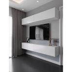 Myniture Home & Living S6112-1 Beyaz Duvara Monte Tv Sehpası