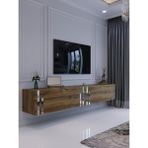 Myniture Home & Living S6300-2 Ceviz Gümüş Duvara Monte Tv Sehpası