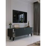 Myniture Home & Living S6302-4 Antrasit Gümüş Minifiks 120 cm Tv Sehpası