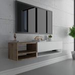 Myniture S6105-1 Beyaz Çırağan Duvara Monte Tv Sehpası