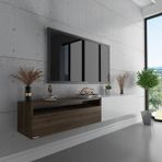Myniture S6110-6 Ceviz Beyaz Duvara Monte Tv Sehpası