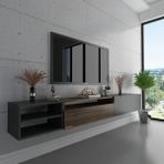 Myniture S6111-8 Antrasit Ceviz Antrasit Duvara Monte Tv Sehpası