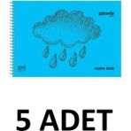 Mynote 5 Adet Büyük Boy 35X50 cm Resim Defteri 30 Yaprak Plastik Kapak Spiralli Karışık Renk - Renkli