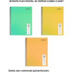 Mynote Flex Pastel Defter A4 40 Yaprak Kareli 3 Adet - 3'lü - 001-Renkli