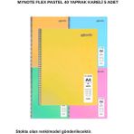 Mynote Flex Pastel Defter A4 40 Yaprak Kareli 5 Adet - 5'li - 001-Renkli