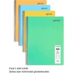 Mynote Flex Pastel Defter A4 60 Yaprak Çizgili 1 Adet - 001-Renkli