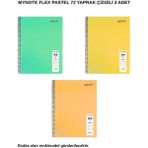Mynote Flex Pastel Defter A4 72 Yaprak Çizgili 3 Adet - 3'lü - 001-Renkli