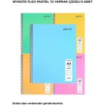 Mynote Flex Pastel Defter A4 72 Yaprak Çizgili 5 Adet - 5'li - 001-Renkli