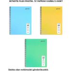 Mynote Flex Pastel Defter A4 72 Yaprak Kareli 3 Adet - 3'lü - 001-Renkli