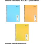 Mynote Flex Pastel Defter A4 80 Yaprak Çizgili 3 Adet - 3'lü - 001-Renkli