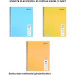 Mynote Flex Pastel Defter A4 80 Yaprak Kareli 3 Adet - 3'lü - 001-Renkli
