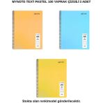 Mynote Text Pastel Defter A4 100 Yaprak Çizgili 3 Adet - 3'lü - 001-Renkli