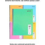 Mynote Text Pastel Defter A4 100 Yaprak Çizgili 5 Adet - 5'li - 001-Renkli