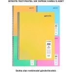 Mynote Text Pastel Defter A4 100 Yaprak Kareli 5 Adet - 5'li - 001-Renkli