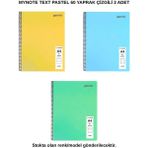 Mynote Text Pastel Defter A4 60 Yaprak Çizgili 3 Adet - 3'lü - 001-Renkli