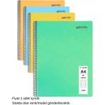 Mynote Text Pastel Defter A4 80 Yaprak Çizgili 1 Adet - 001-Renkli