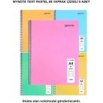 Mynote Text Pastel Defter A4 80 Yaprak Çizgili 5 Adet - 5'li - 001-Renkli