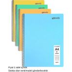 Mynote Text Pastel Defter A4 80 Yaprak Kareli 1 Adet - 001-Renkli