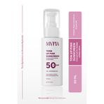 Mypia Cosmetics Leke Karşıtı Ton Eşitleyici SPF 50+ Glutatyon & Hyaluronik Asit Etkili Pembe Renkli Güneş Kremi 50ml
