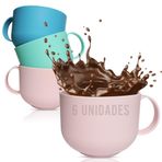 Mypicompany. Set de 6 büyük kahvaltı fincanı plastik, BPA içermez. 10000 ml kahvaltı kupası, 600 ml