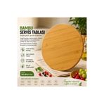 Myplas 360° Döner Bambu Sunum Tabağı – Kahvaltı & Peynir Servis Tabağı 30 cm