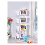 Myplas 4 Katlı Tekerlekli Organizer Raf Modern Portratif Kiler Düzenleyici Sepet,Mutfak Rafı,Oyuncak Dolabı