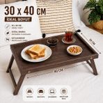 Myplas Bambu Katlanır Yatak Tepsisi – Ayaklı Kahvaltı & Laptop Servis Sehpası 30X40 cm - 30 x 40 cm - Kahverengi