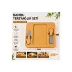 Myplas Modern Bambu Kaşıklı Peynir ve Tereyağ Sunum Tabağı