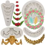 MYPRACS 4 adet tespih, yaprak, silikon kalıp, çiçek çelengi, fondan kalıbı, pasta kenarı dekorasyonu için, Cupcake Topper şekerlemeler, polimer tonu, çikolata, kauçuk macun