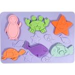 Myra Shop Pastel Renkli Silikon Deniz Hayvanları Puzzle -Çocuk Için Zeka Geliştirici Eğitici Oyun Matı - lila
