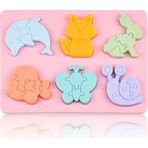 Myra Shop Pastel Renkli Silikon Deniz Hayvanları Puzzle -Çocuk Için Zeka Geliştirici Eğitici Oyun Matı - pembe