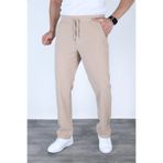 MYRAB DENİM Erkek Bej Baggy Keten Mevsimlik Jogger Pantolon Geniş Kalıp Günlük Nefes Alan Casual Model