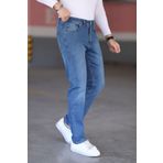 MYRAB DENİM Su Mavisi Likralı Erkek Kot Pantolon - Regular Fit, Normal Bel, Kalın Kumaş